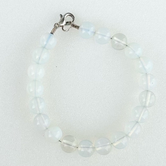 OPALITE Bead Bracelet 7” Glass Beads 8mm - Picture 5 of 5